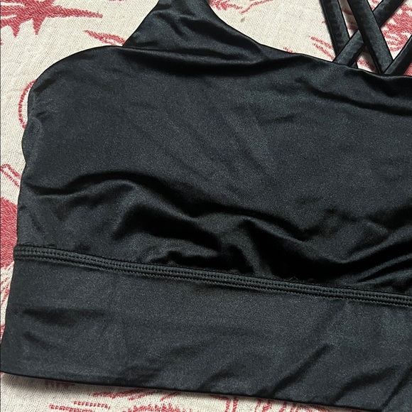 lululemon athletica Longline Black Cross-Back Sports Bra size 8 black - Picture 3 of 11